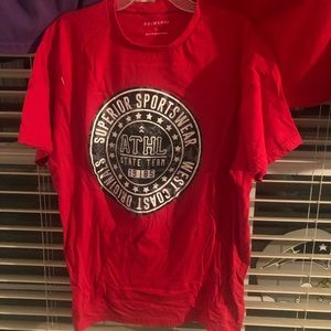 Red athletic cotton t shirt